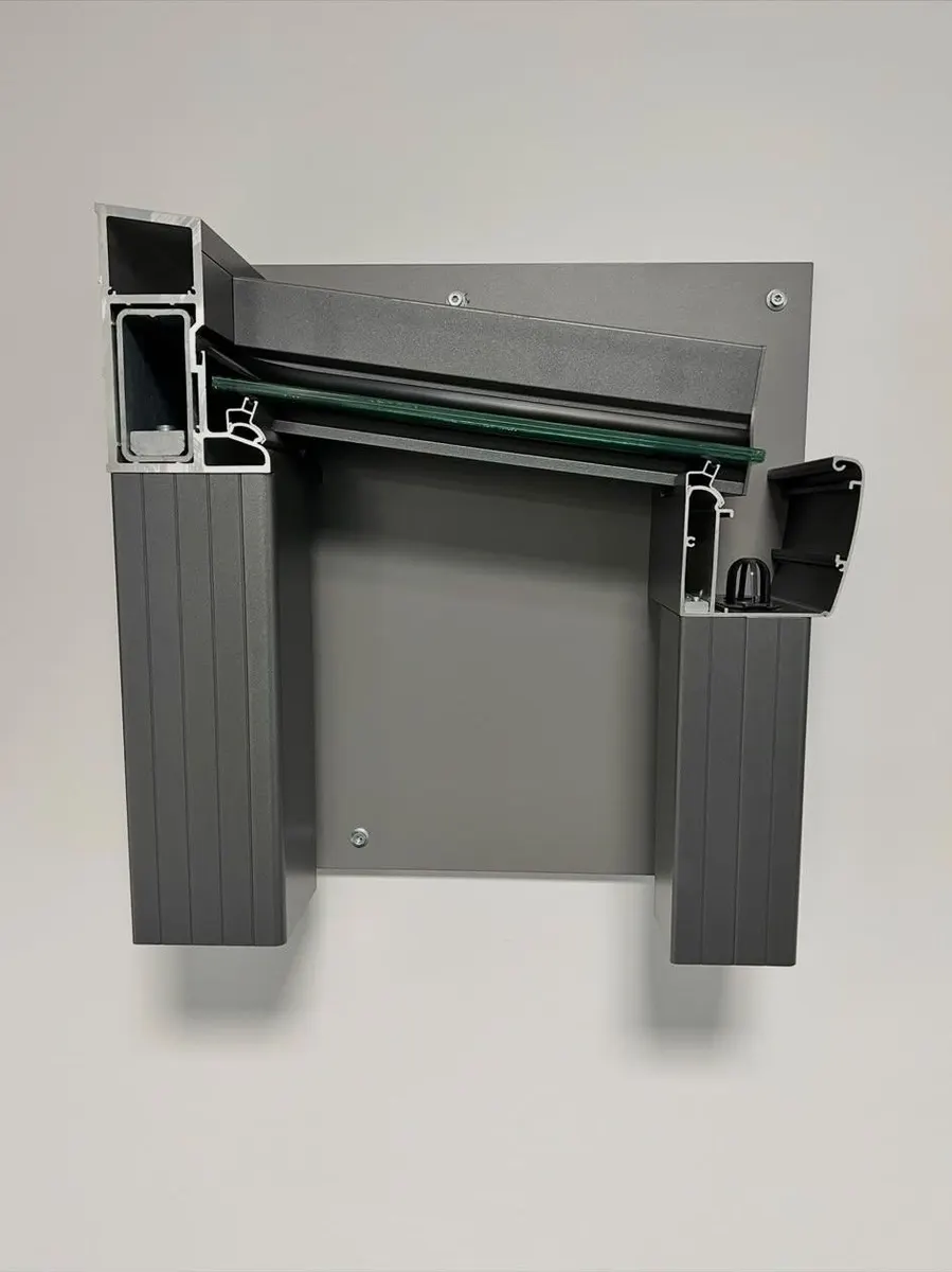 Schnittmuster eines Profilsystems mit Pfosten